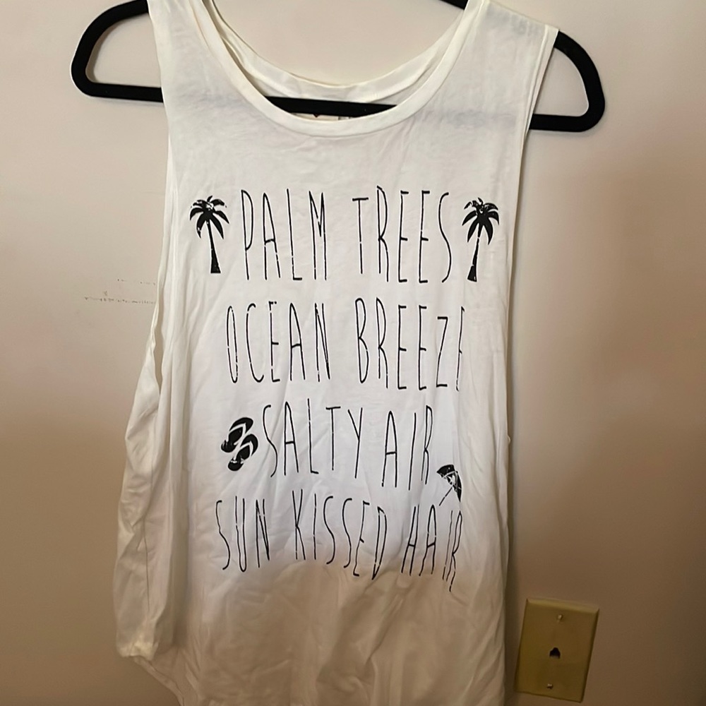 CREAM QUOTE BEACH TANK TOP